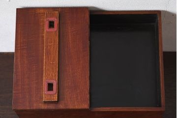 アンティーク雑貨　古民具・骨董　総欅材製!アンティーク裁縫箱(小引き出し)