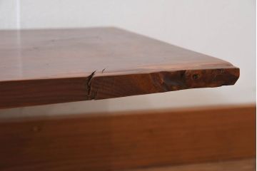 アンティーク家具　引き出し付き　置き型脚　古い一枚板の和製アンティーク裁ち板
