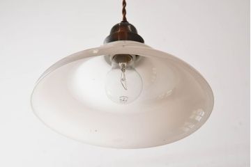 昭和レトロ　白いガラス　古い天井照明(電笠照明)(2)