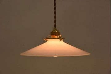 昭和レトロ　内被せガラス　古い天井照明(電笠照明)