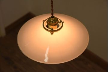 昭和レトロ　内被せガラス　古い天井照明(電笠照明)