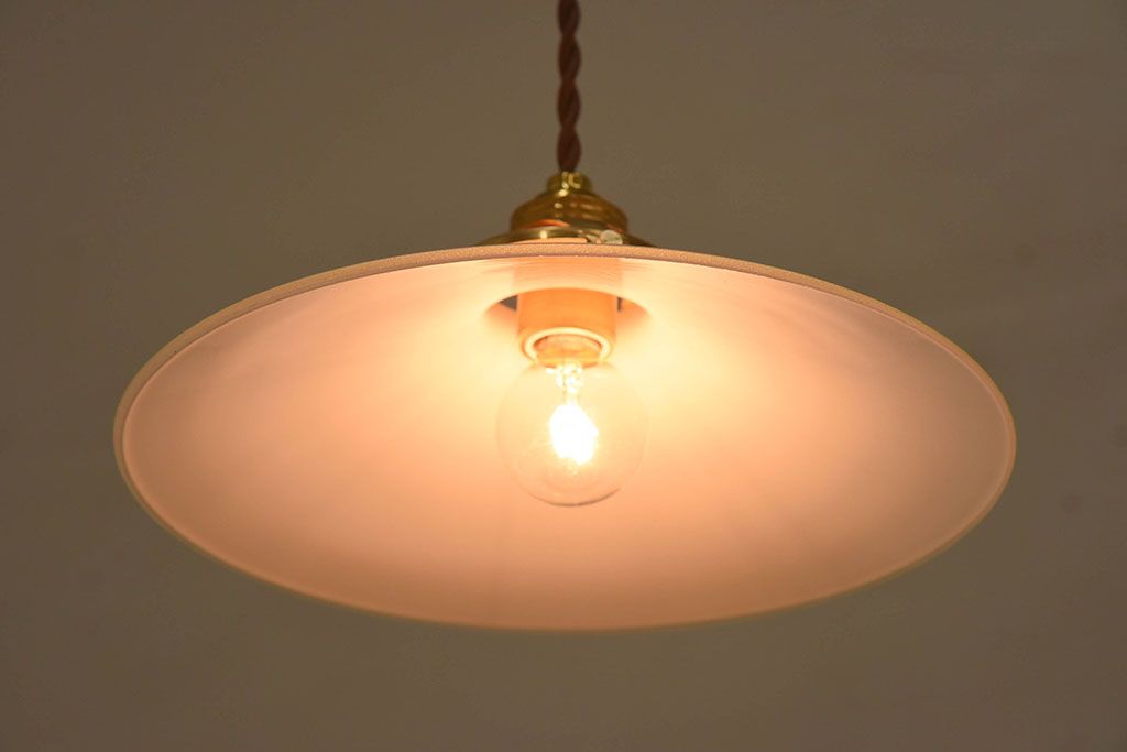 昭和レトロ　内被せガラス　古い天井照明(電笠照明)