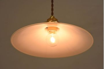 昭和レトロ　内被せガラス　古い天井照明(電笠照明)