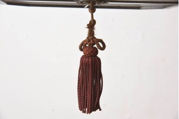 当時物色ガラス　飾り房付き　アンティーク天井照明