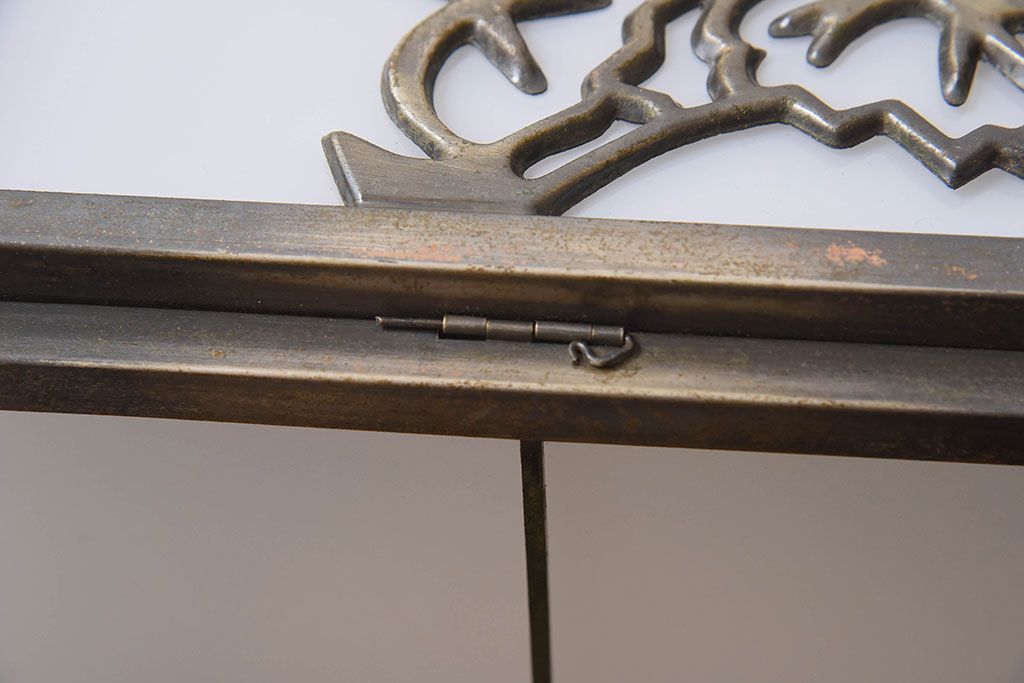 当時物色ガラス　飾り房付き　アンティーク天井照明