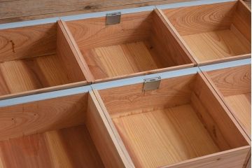 アンティーク家具　水色グレーペイント!おしゃれなローチェスト(ローボード)(2)