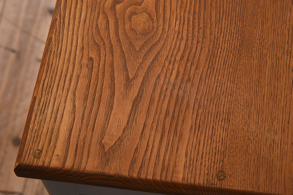 アンティーク家具　水色グレーペイント!おしゃれなローチェスト(ローボード)(2)