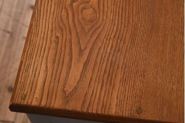 アンティーク家具　水色グレーペイント!おしゃれなローチェスト(ローボード)(2)