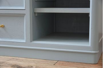 アンティーク家具　水色グレーペイント!おしゃれなローチェスト(ローボード)(2)