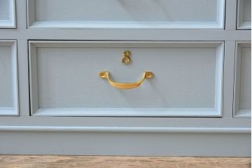 アンティーク家具　水色グレーペイント!おしゃれなローチェスト(ローボード)(2)