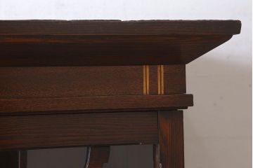 アンティーク家具　大正ロマン　象嵌入り　栓材製　古い木のアンティーク重ね食器棚