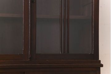 アンティーク家具　大正ロマン　象嵌入り　栓材製　古い木のアンティーク重ね食器棚