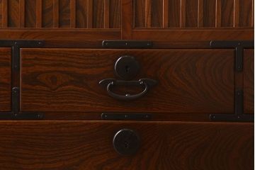 アンティーク家具　明治大正期　前面欅材　時代箪笥ローボード