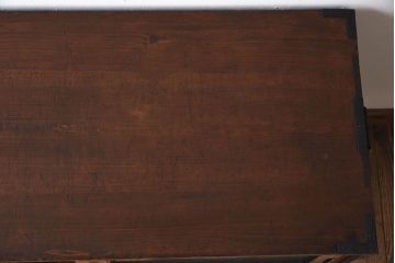 アンティーク家具　結霜ガラス引き戸　丸金具　鉄脚付きローボード