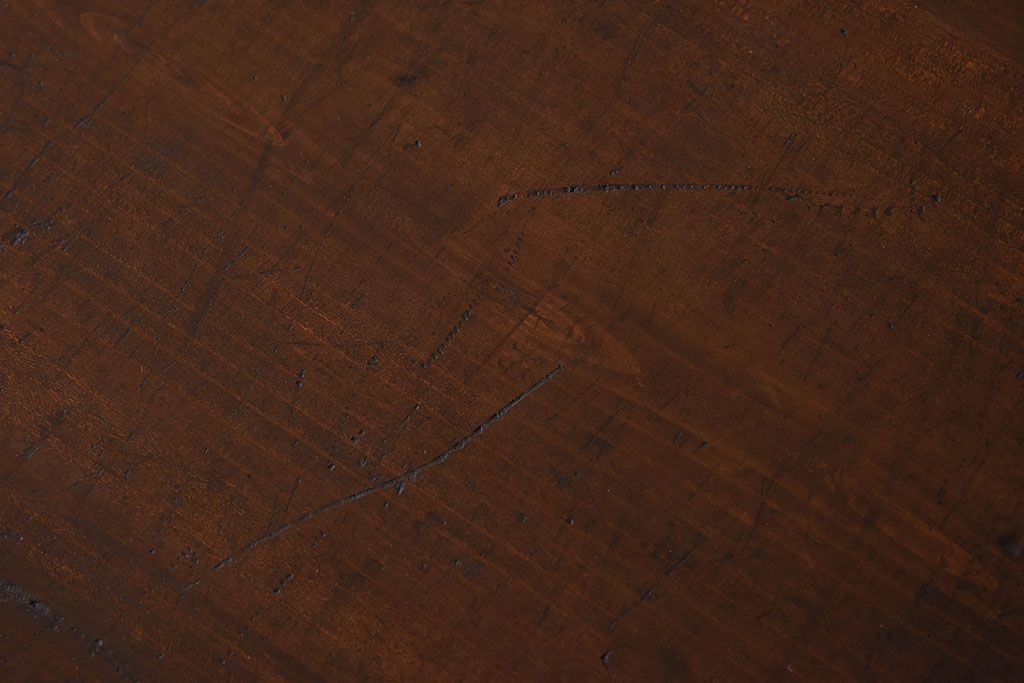 アンティーク家具　結霜ガラス引き戸　丸金具　鉄脚付きローボード