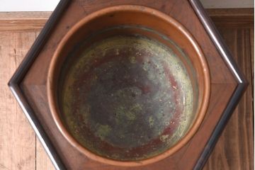アンティーク雑貨　明治大正期　桑材　アンティーク　六角形火鉢(1)