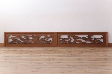 古民具・骨董　彫刻　アンティークの欄間2枚セット(1)