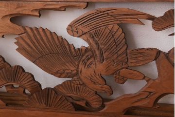 古民具・骨董　彫刻　アンティークの欄間2枚セット(1)