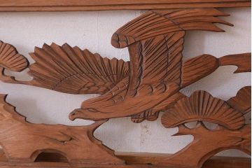 古民具・骨董　彫刻　アンティークの欄間2枚セット(1)