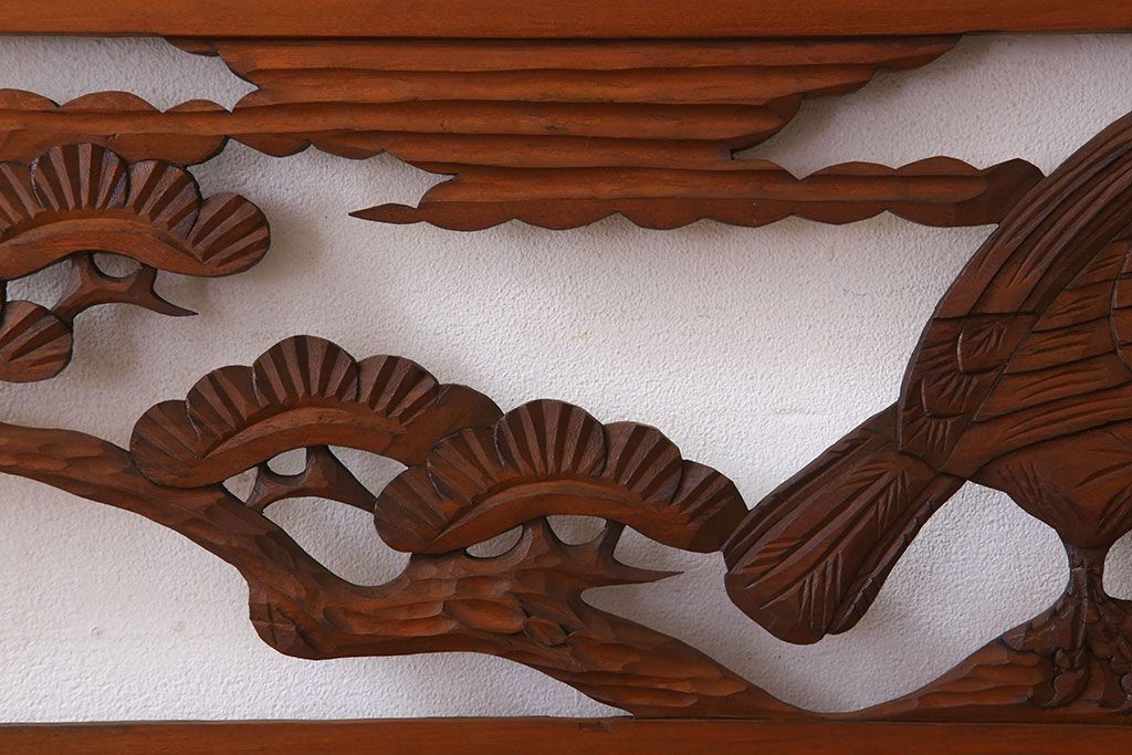 アンティーク雑貨 古民具・骨董 彫刻 アンティークの欄間2枚セット(2)