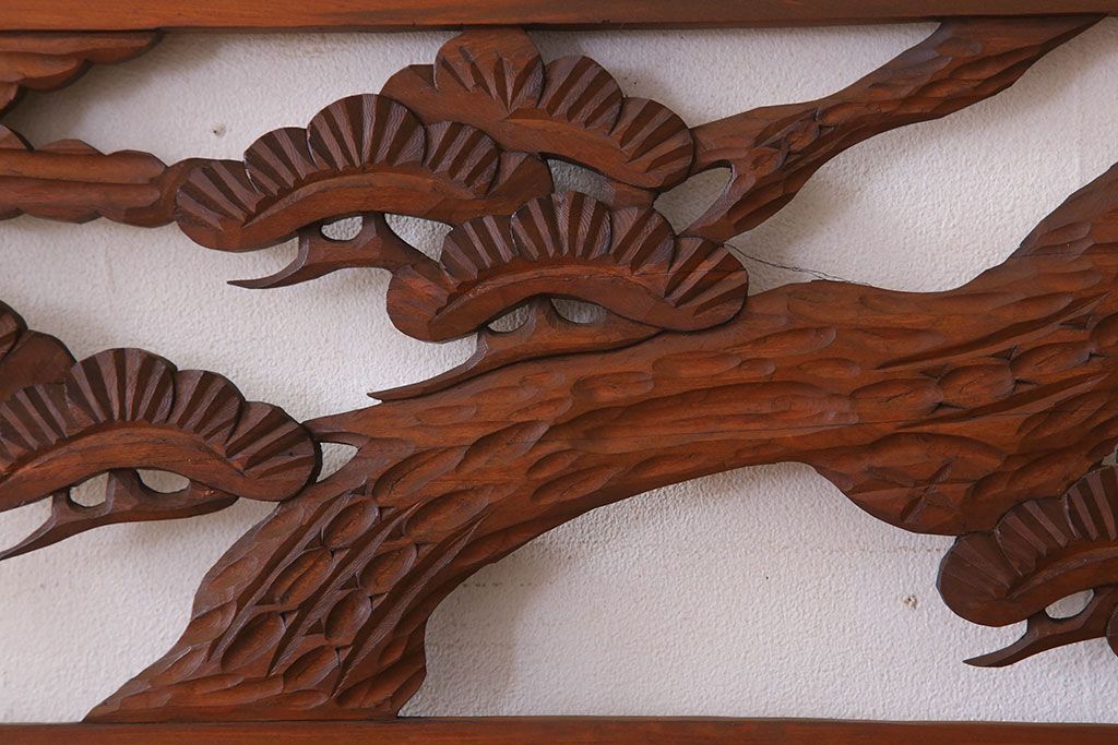 アンティーク雑貨 古民具・骨董 彫刻 アンティークの欄間2枚セット(2)