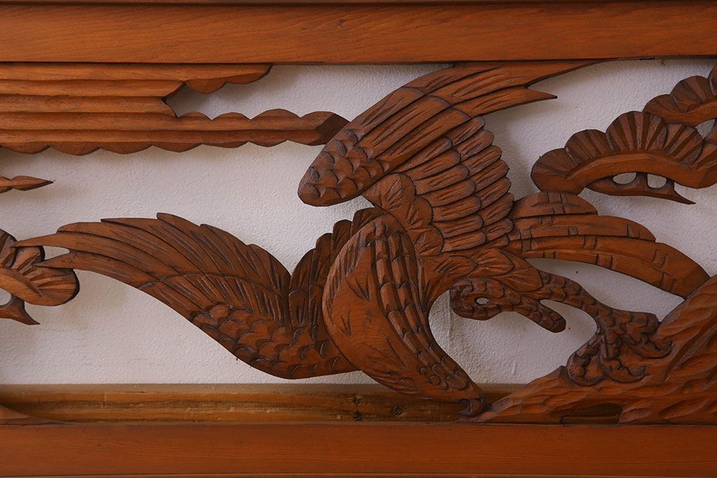 アンティーク雑貨 古民具・骨董 彫刻 アンティークの欄間2枚セット(2)