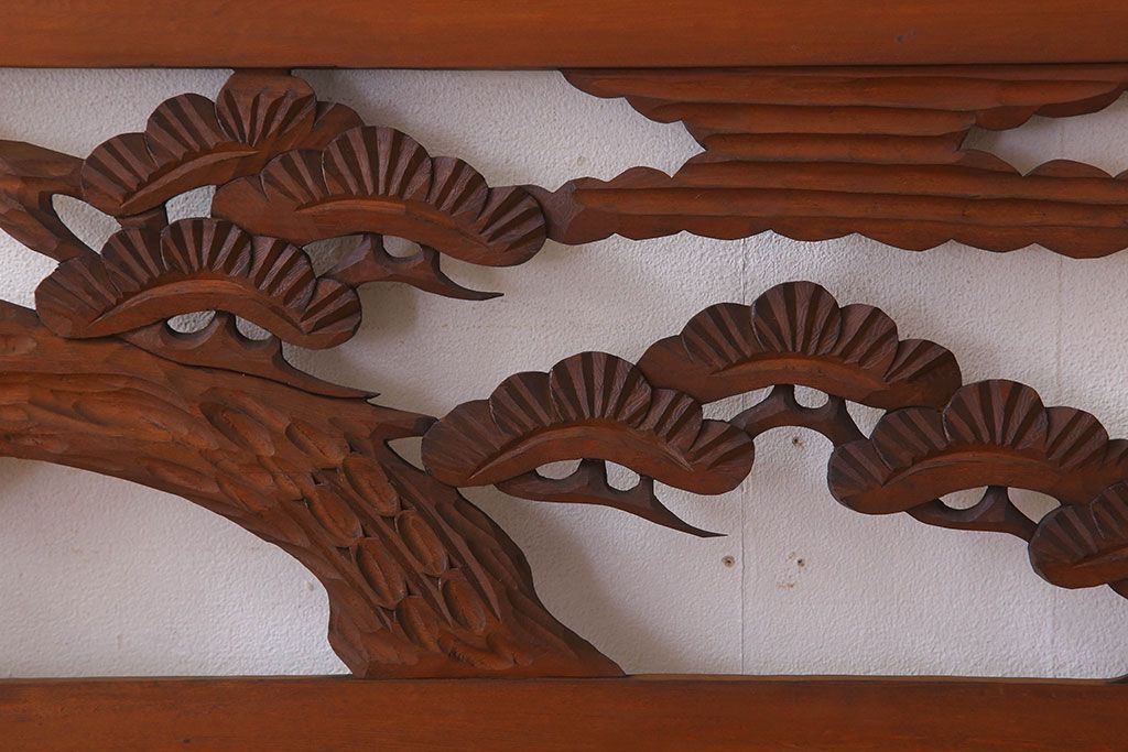 アンティーク雑貨 古民具・骨董 彫刻 アンティークの欄間2枚セット(2)