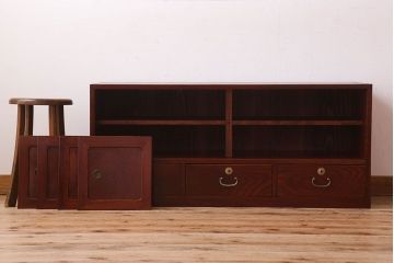 アンティーク家具　和製アンティーク　前面欅材の時代箪笥ローボード