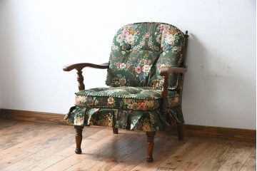 中古　飛騨産業　穂高　WINDSOR　キツツキマーク　1人掛けソファ(1)