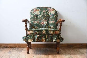 中古　飛騨産業　穂高　WINDSOR　キツツキマーク　1人掛けソファ(1)