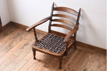 中古　飛騨産業　穂高　WINDSOR　キツツキマーク　1人掛けソファ(2)