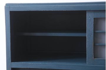 レトロ家具　昭和レトロ　レトロガラス入り!幅が狭いアンティーク食器棚(カップボード)