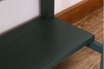レトロ家具 昭和レトロ 古い木のシンプルな薄型サイドテーブル(平机・コンソールテーブル)(2)