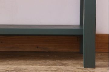 レトロ家具 昭和レトロ 古い木のシンプルな薄型サイドテーブル(平机・コンソールテーブル)(2)