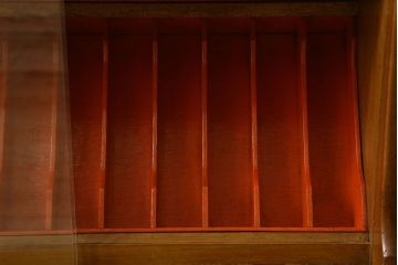 レトロ家具　昭和レトロ　古い書道具屋さんの筆収納棚(陳列棚)