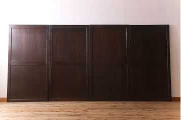 杉材　和製アンティーク　明治大正期　古い木味の帯戸4枚セット