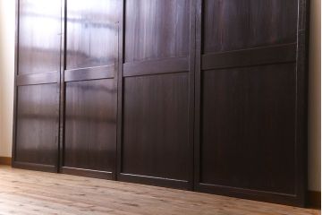 杉材　和製アンティーク　明治大正期　古い木味の帯戸4枚セット