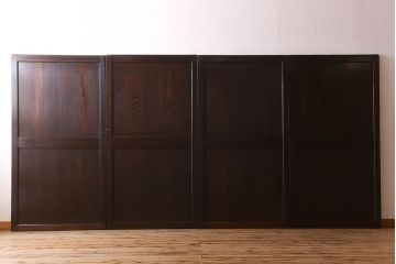 杉材　和製アンティーク　明治大正期　古い木味の帯戸4枚セット