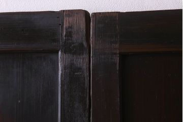 杉材　和製アンティーク　明治大正期　古い木味の帯戸2枚セット(1)