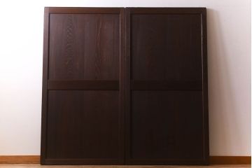 杉材　和製アンティーク　明治大正期　古い木味の帯戸2枚セット(2)