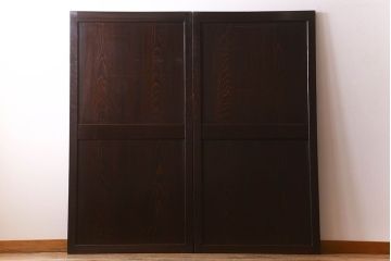 杉材　和製アンティーク　明治大正期　古い木味の帯戸2枚セット(3)