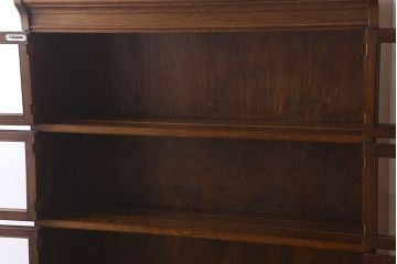 アンティーク家具　イギリスアンティーク　オーク材製　モダンなスタッキングブックケース