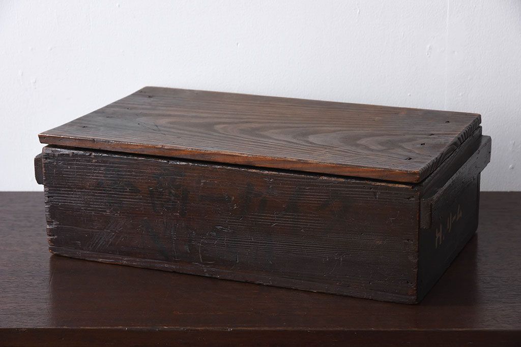 アンティーク雑貨　明治大正期　古い木味の小箱(木箱・収納箱)(1)