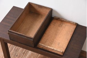 アンティーク雑貨　明治大正期　古い木味の小箱(木箱・収納箱)(2)