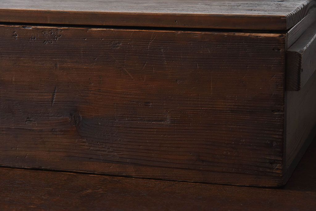 アンティーク雑貨　明治大正期　古い木味の小箱(木箱・収納箱)(2)