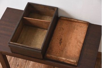 アンティーク雑貨　明治大正期　古い木味の小箱(木箱・収納箱)(3)