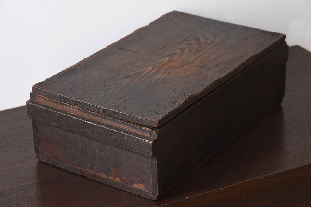 アンティーク雑貨　明治大正期　古い木味の小箱(木箱・収納箱)(3)