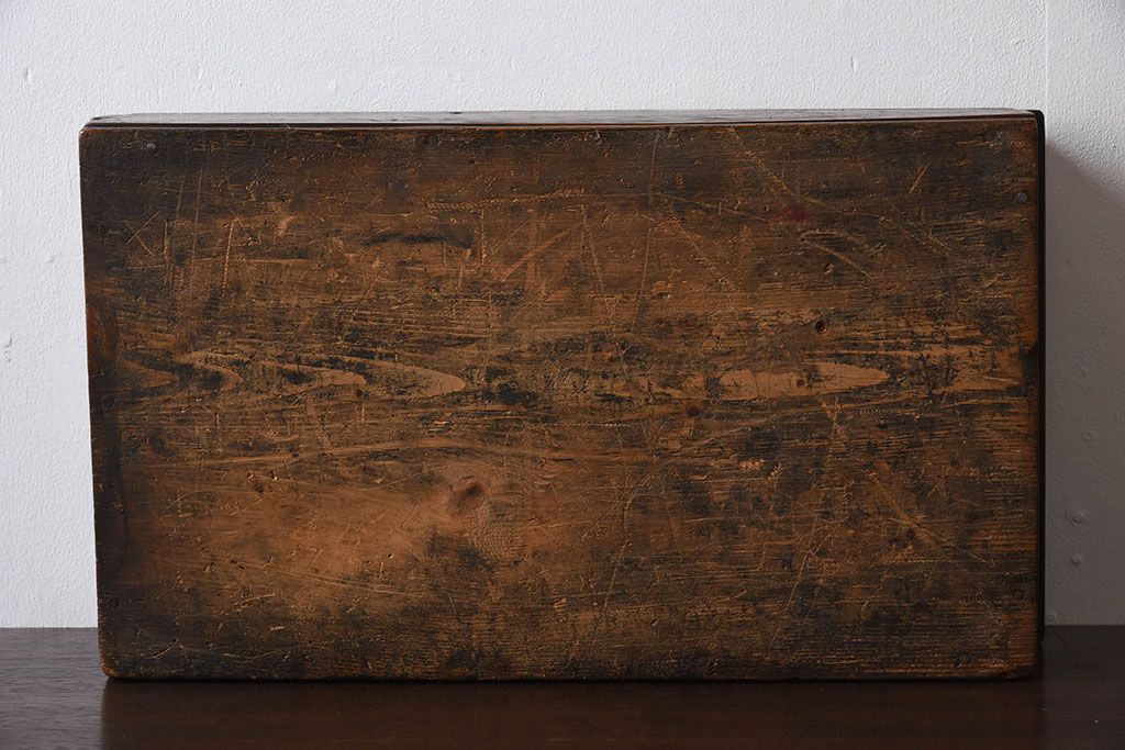 アンティーク雑貨　明治大正期　古い木味の小箱(木箱・収納箱)(3)