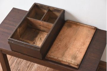 アンティーク雑貨　明治大正期　古い木味の小箱(木箱・収納箱)
