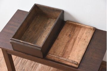 アンティーク雑貨　和製アンティーク　明治大正期　古い木味の小箱(木箱・収納箱)(1)